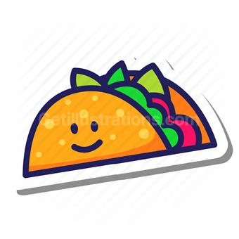 taco, sandwich, meal, dinner, smiley, smile